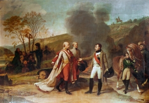 Napoleon and Francis meet after the Battle of Austerlitz