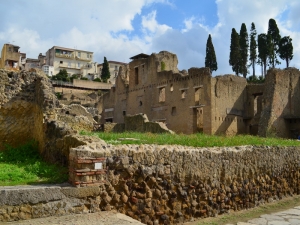 The juxtaposition of ancient and modern at Herculaneum