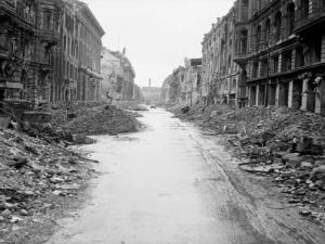A devastated street in the city centre, July 1945