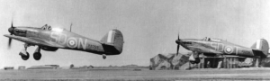 A Hurricane from 501 Squadron takes off