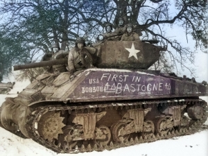 First Cobra King tank in Bastiogne 