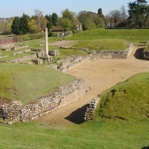 Roman Theatre of Verulamium in St Albans - click to enlarge Roman Theatre of Verulamium in St Albans