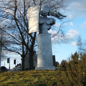Contemporary monument to Boudicca in Colchester - click to enlarge Contemporary monument to Boudicca in Colchester